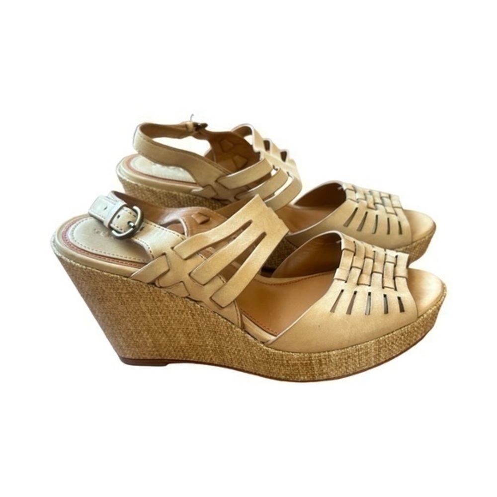 Trask 'Willow' Leather Platform Wedge Sandal 9.5